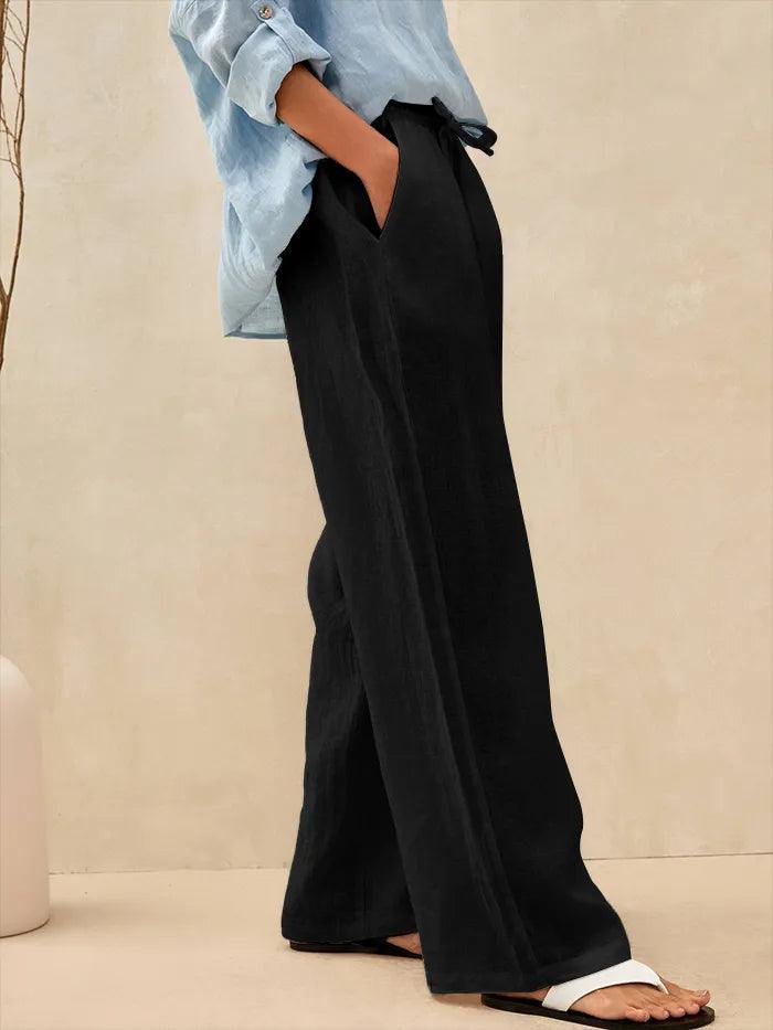 100% Linen Classic Pants LYON - BOTTOMS-Linen