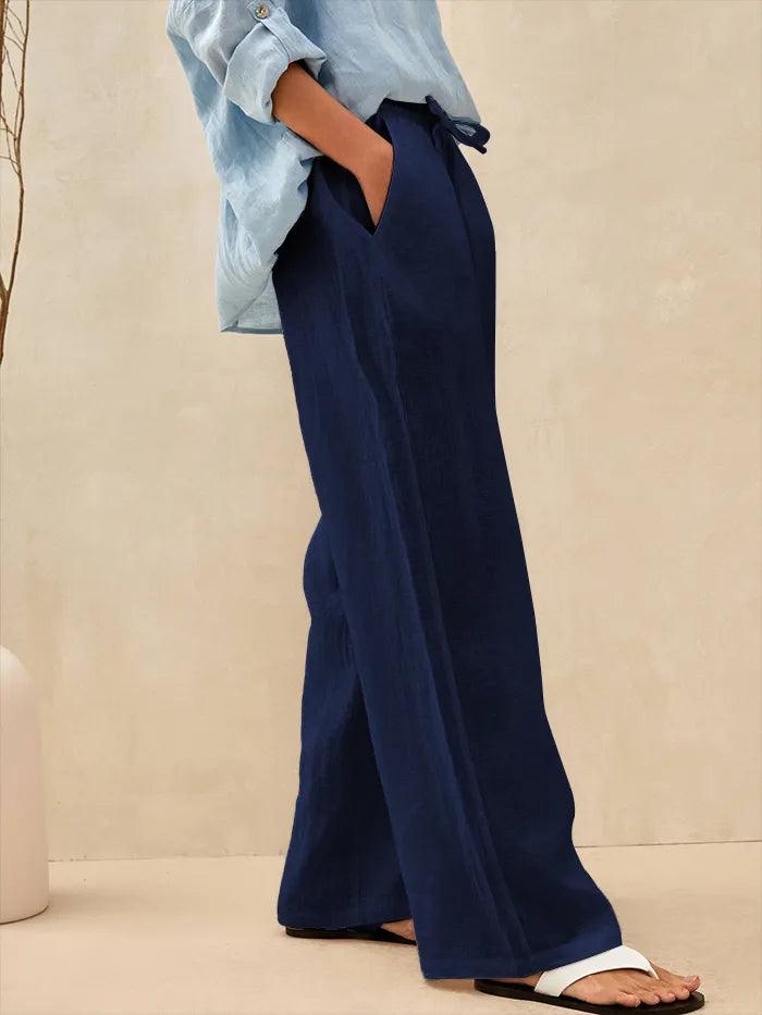 100% Linen Classic Pants LYON - BOTTOMS-Linen