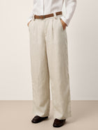 Linen-Lyocell Wide Leg Elastic Waist Pants AISLING