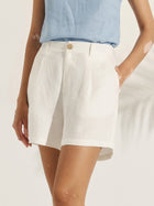 100% Linen Pleated Linen Shorts