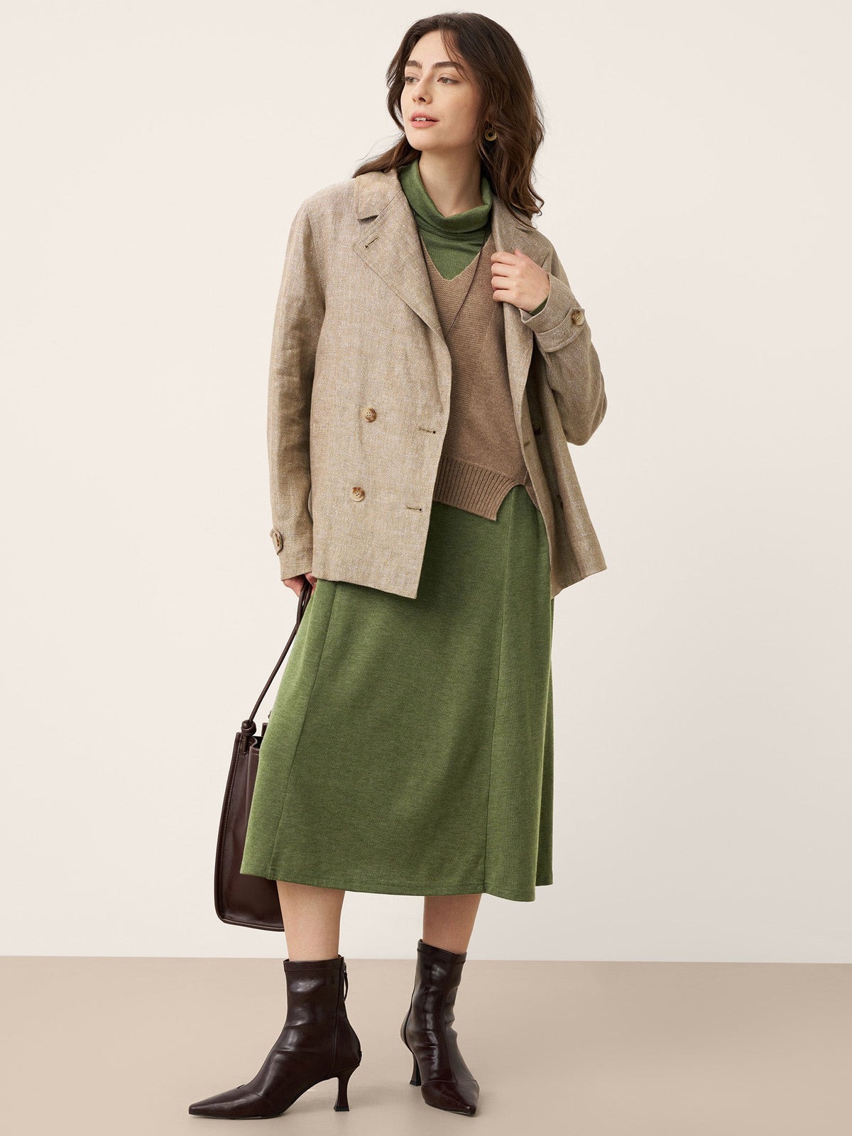 LINTICO women's wool outfit with maxi dress and midi dress