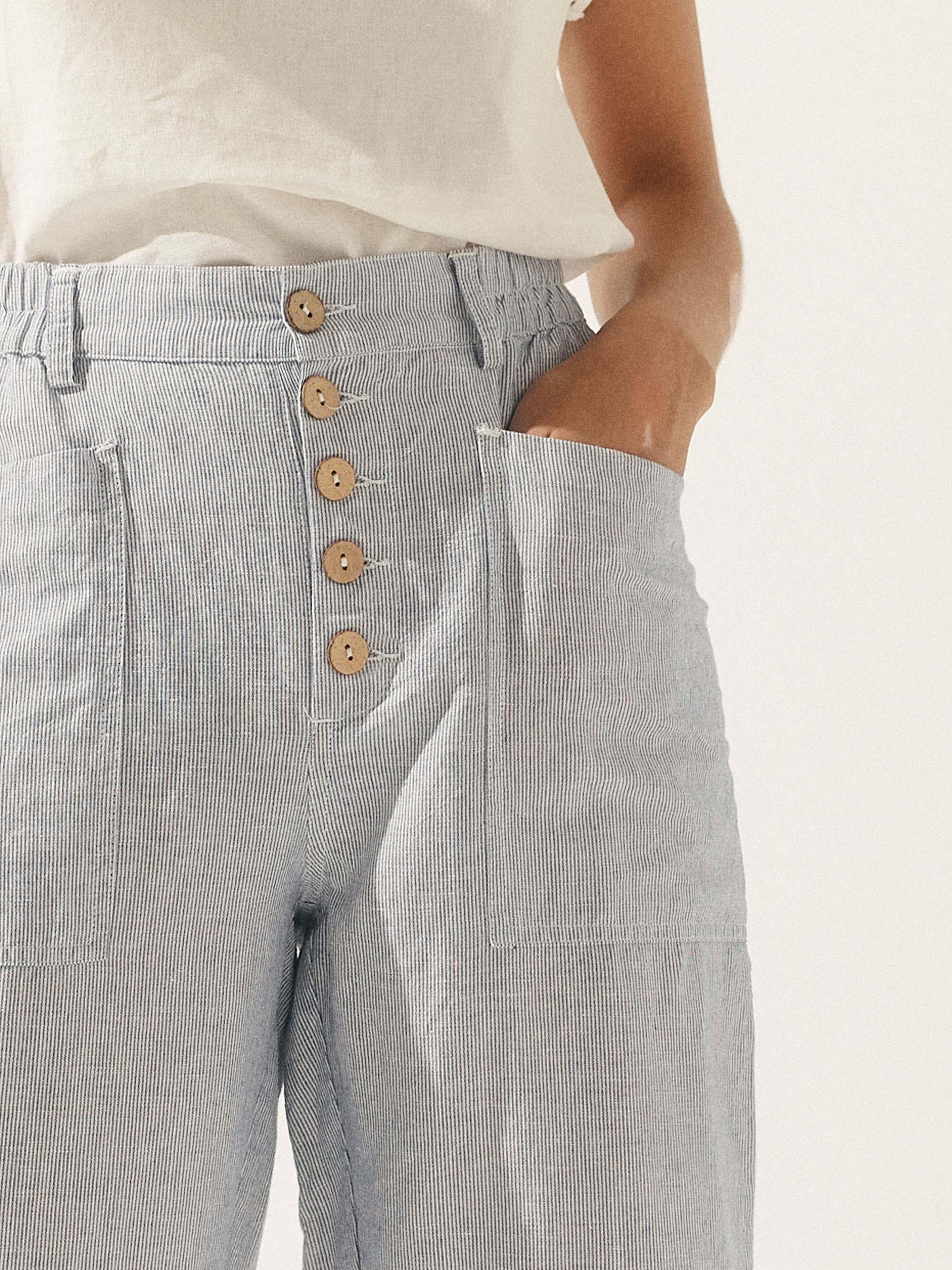 HEIDI Linen Simple Button Fly Trousers