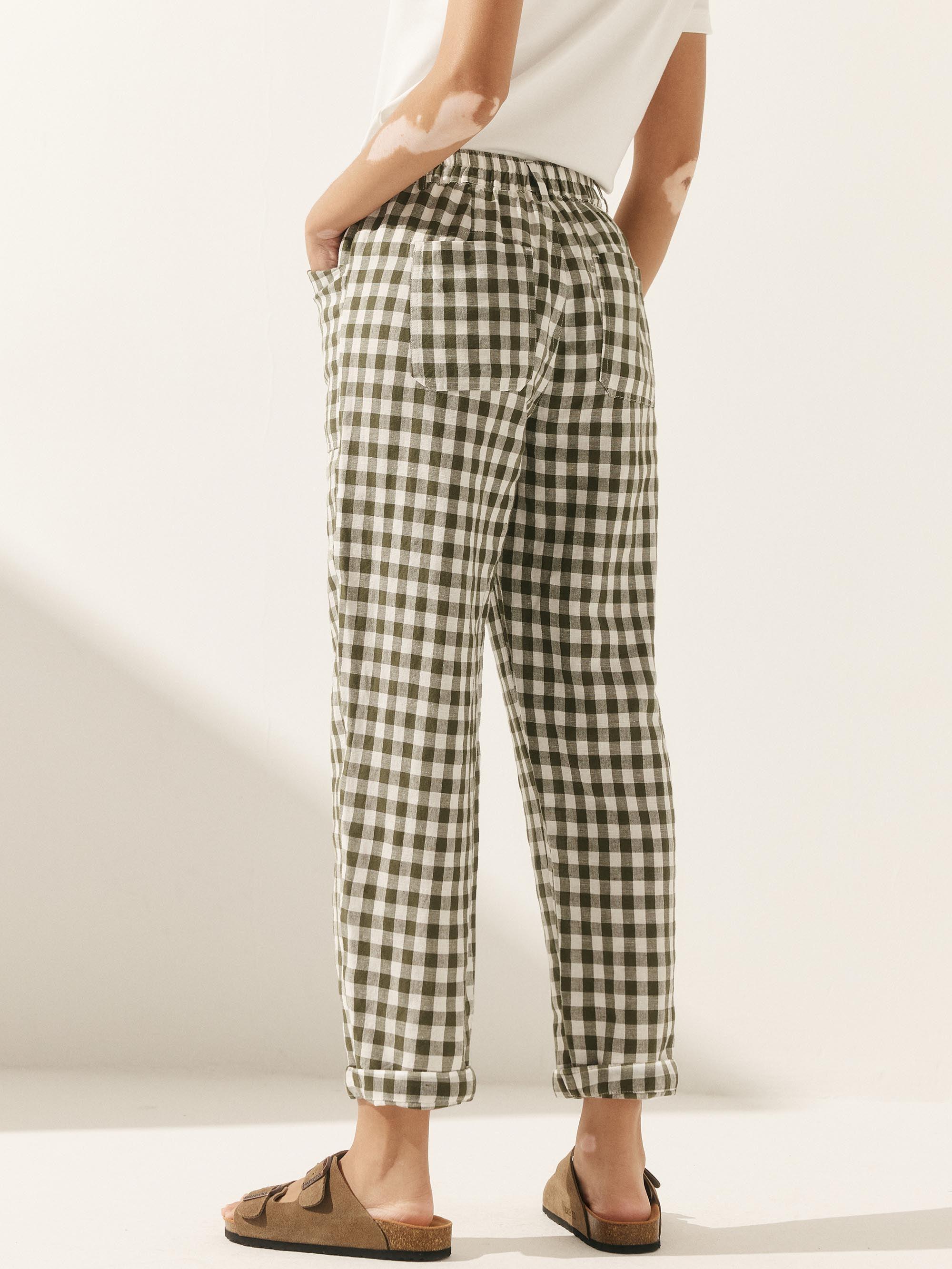 HEIDI Linen Simple Button Fly Trousers