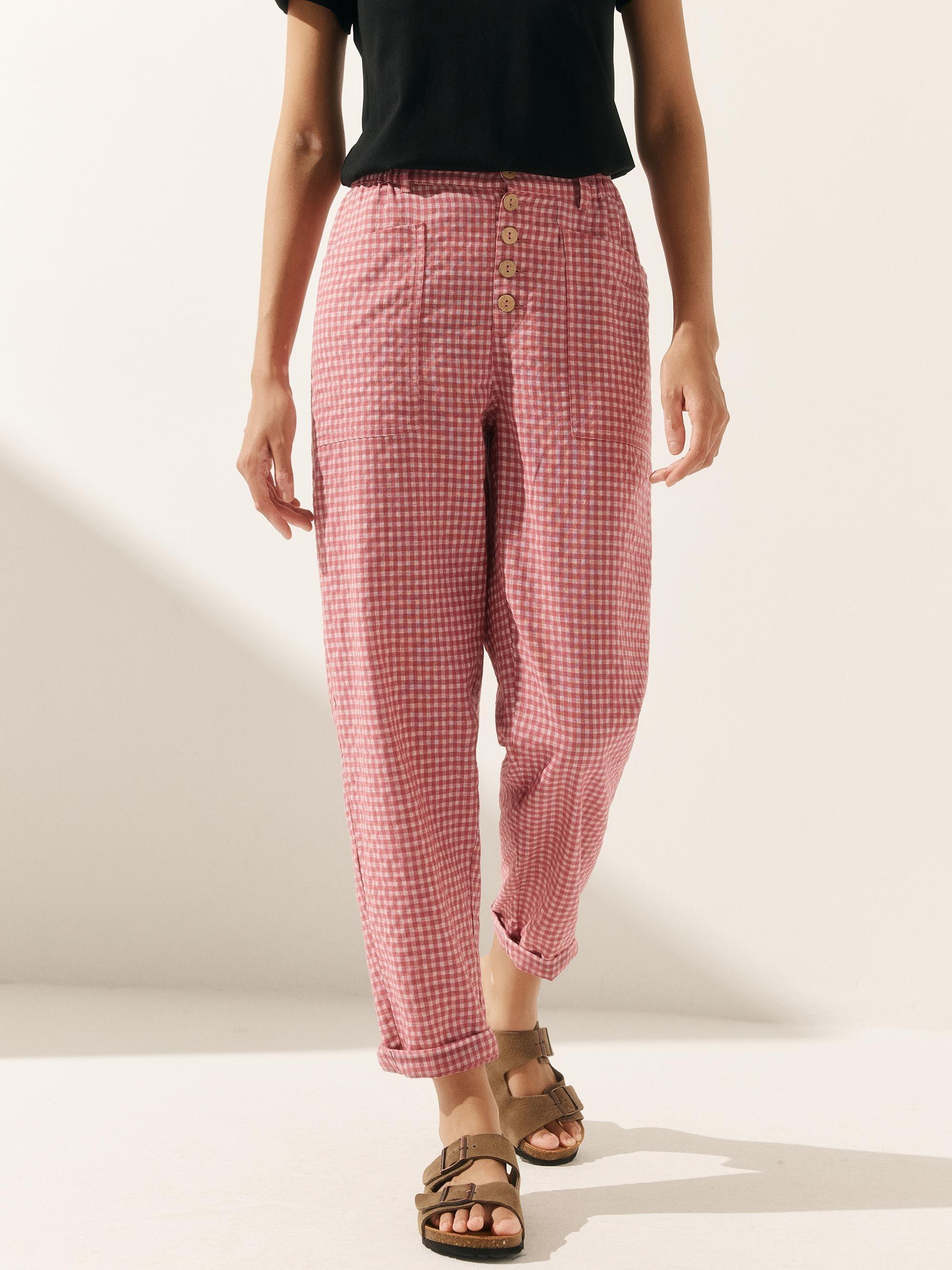 HEIDI Linen Simple Button Fly Trousers