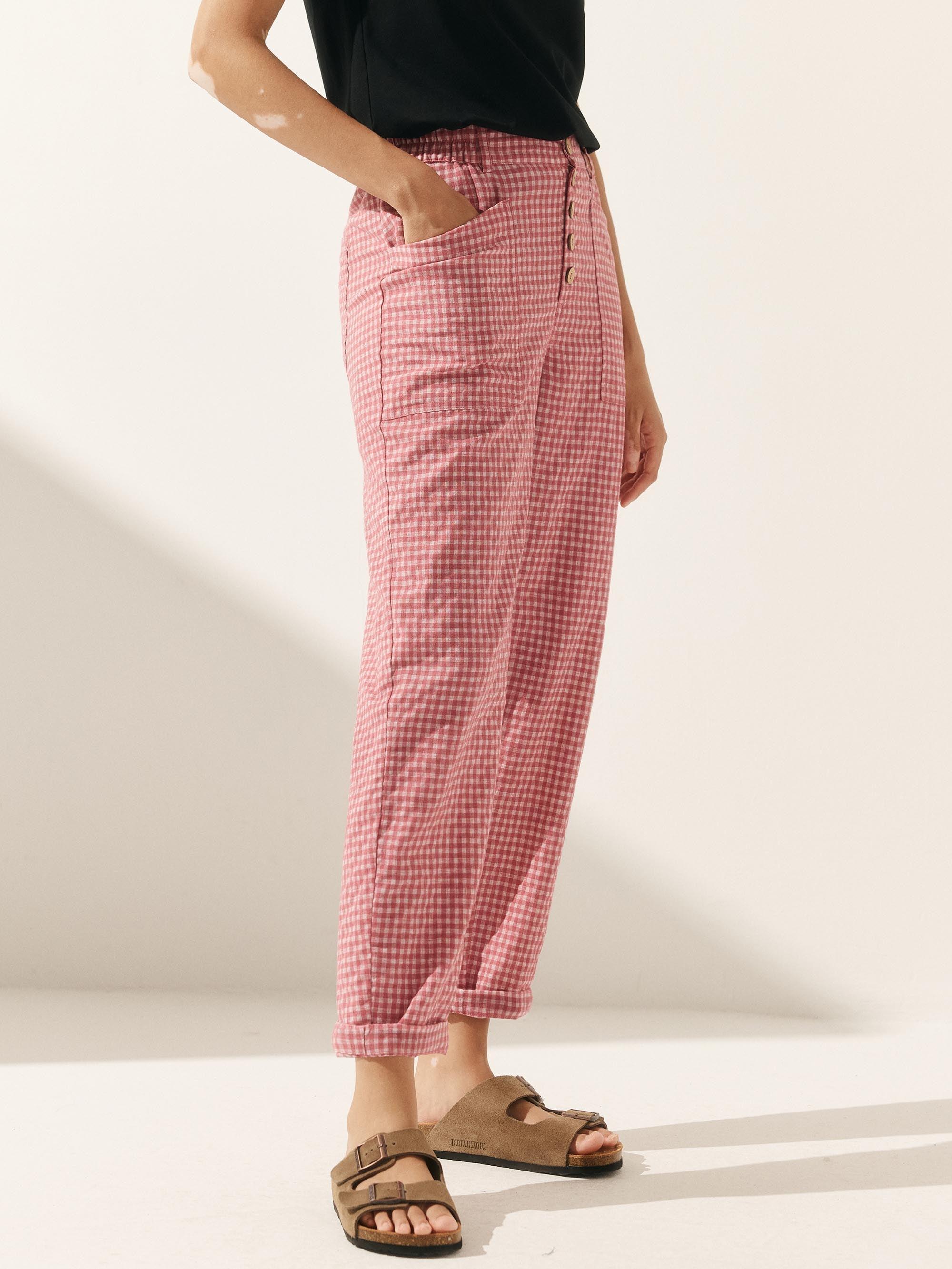 HEIDI Linen Simple Button Fly Trousers