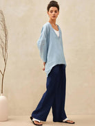 100% Linen Classic Pants LYON - BOTTOMS-Linen