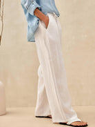 100% Linen Classic Pants LYON - Optic White / S - BOTTOMS-Linen