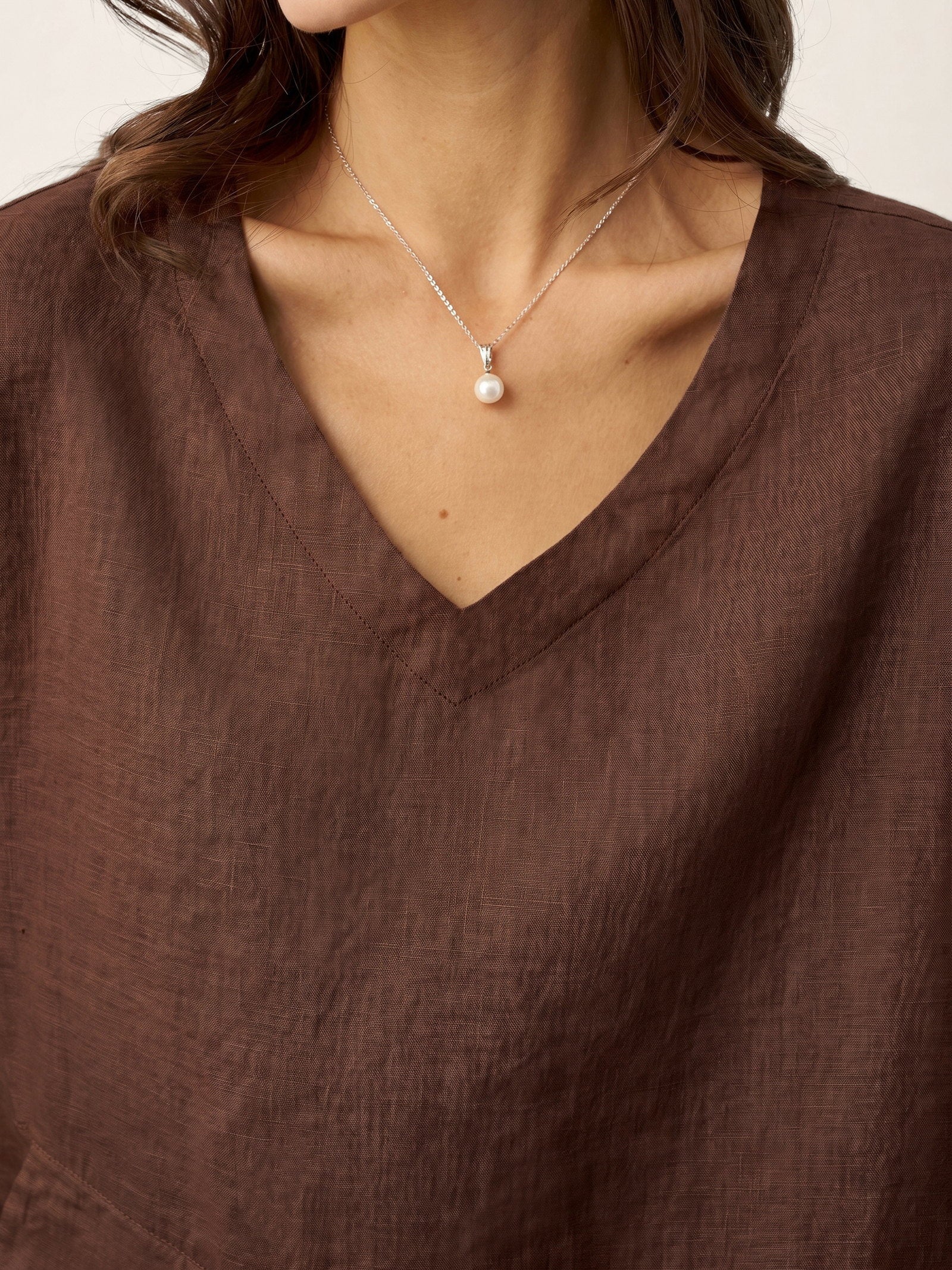100% Linen Drop Shoulder Asymmetric Layered Hem Overtop VIOLA by LINTICO for women