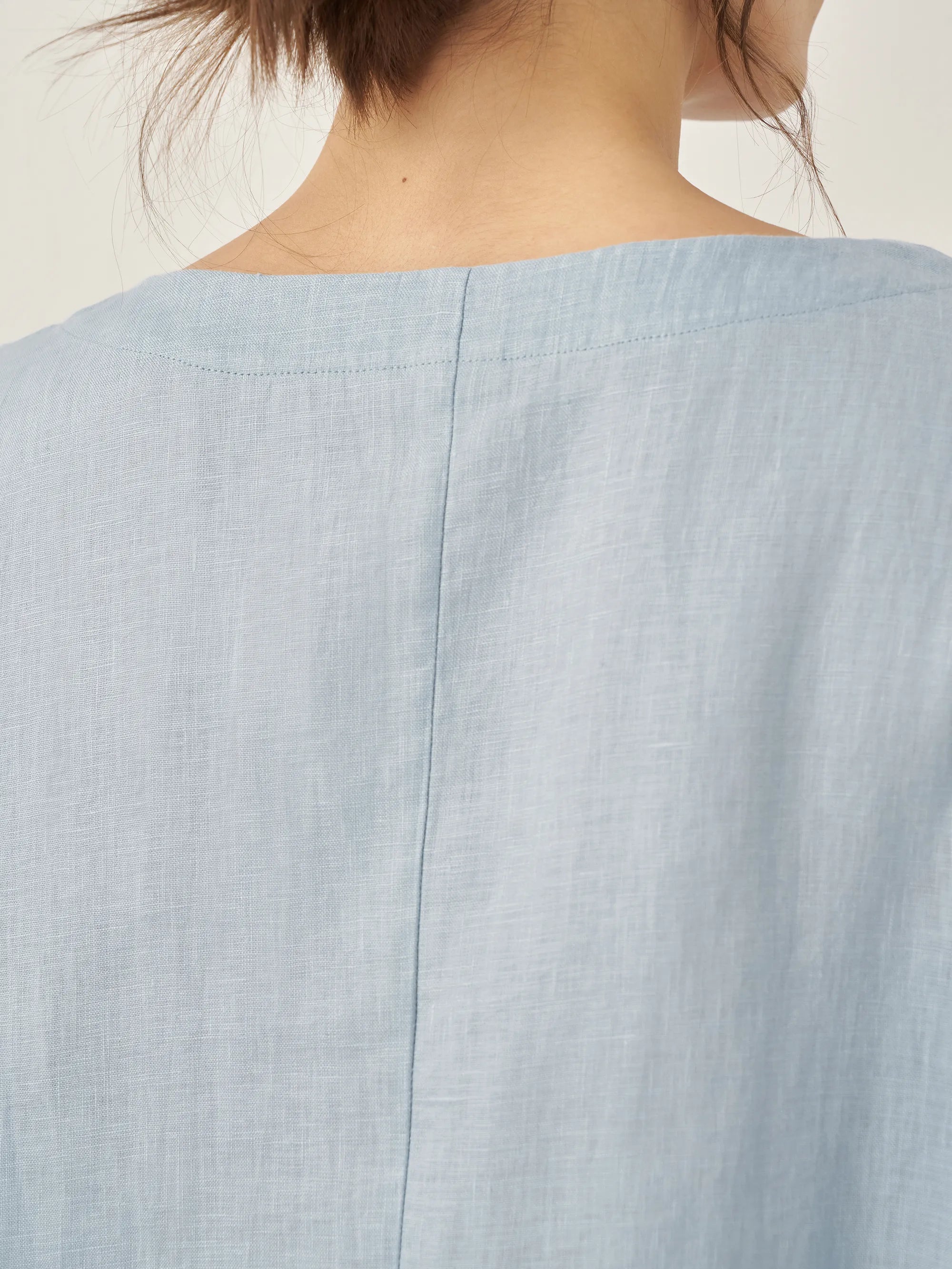 AURORA 100% Linen Boatneck 3/4 Length Sleeve Top - TOPS-Linen Blouses