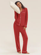 Long Sleeve Bamboo Viscose Pajama Set Adeline - LOUNGEWEAR-Bamboo Viscose PJS