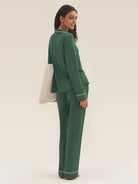 Long Sleeve Bamboo Viscose Pajama Set Adeline - LOUNGEWEAR-Bamboo Viscose PJS