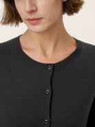 100% Extra-Fine Merino Wool Buttoned Knit Cardigan CAYLA