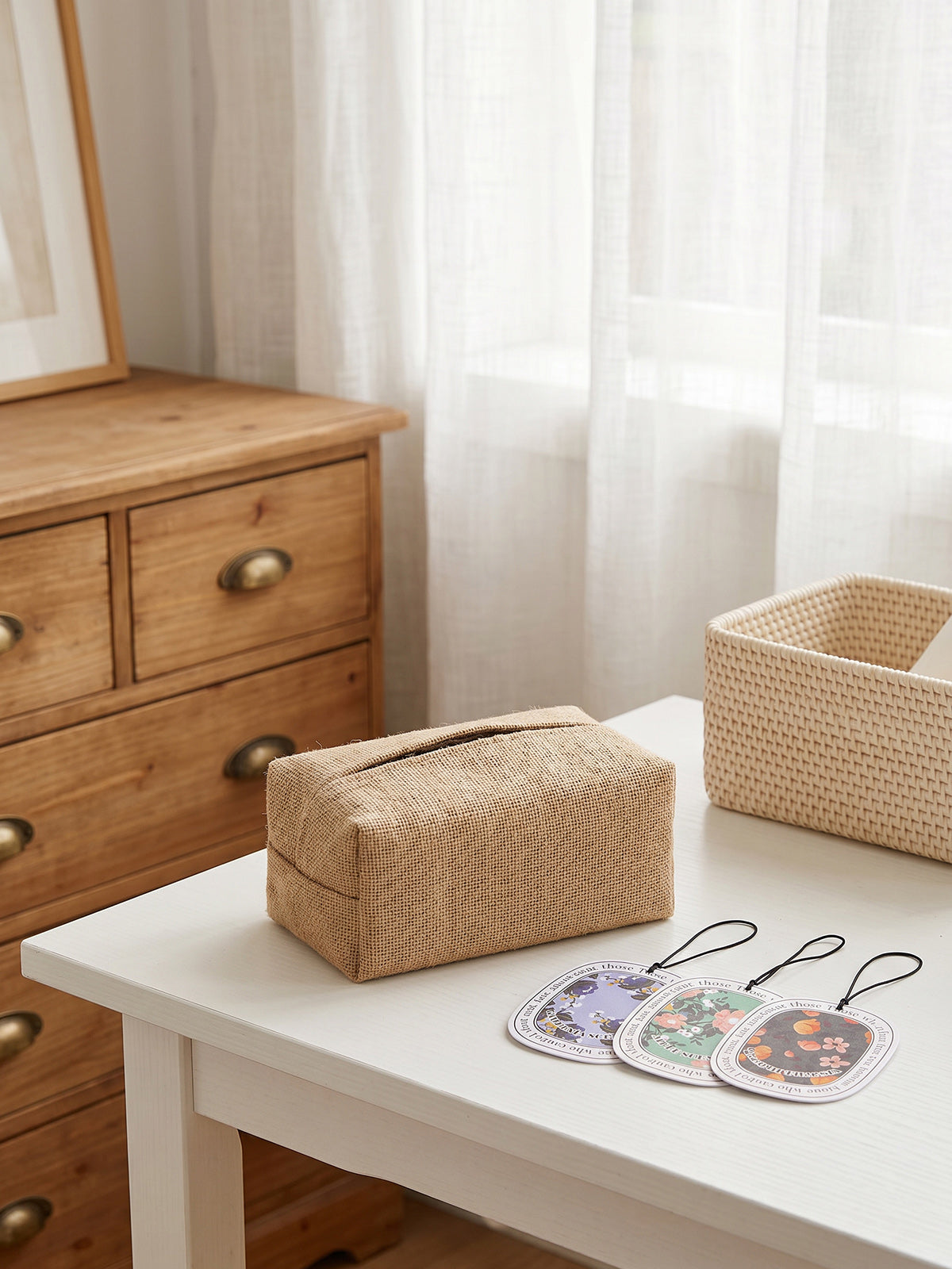 Cotton-Linen Textured Tissue Box Cover by LINTICO