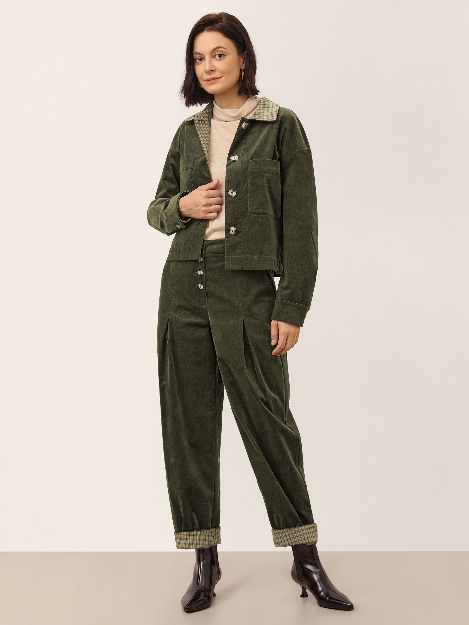 Adjustable Button High Waist Tapered Ankle Pants ISOLABEL product image