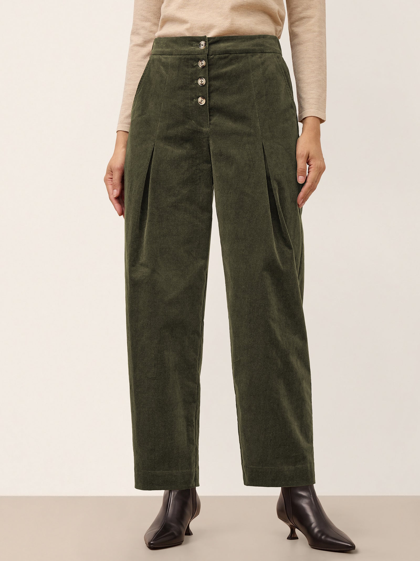 Adjustable Button High Waist Tapered Ankle Pants ISOLABEL product image