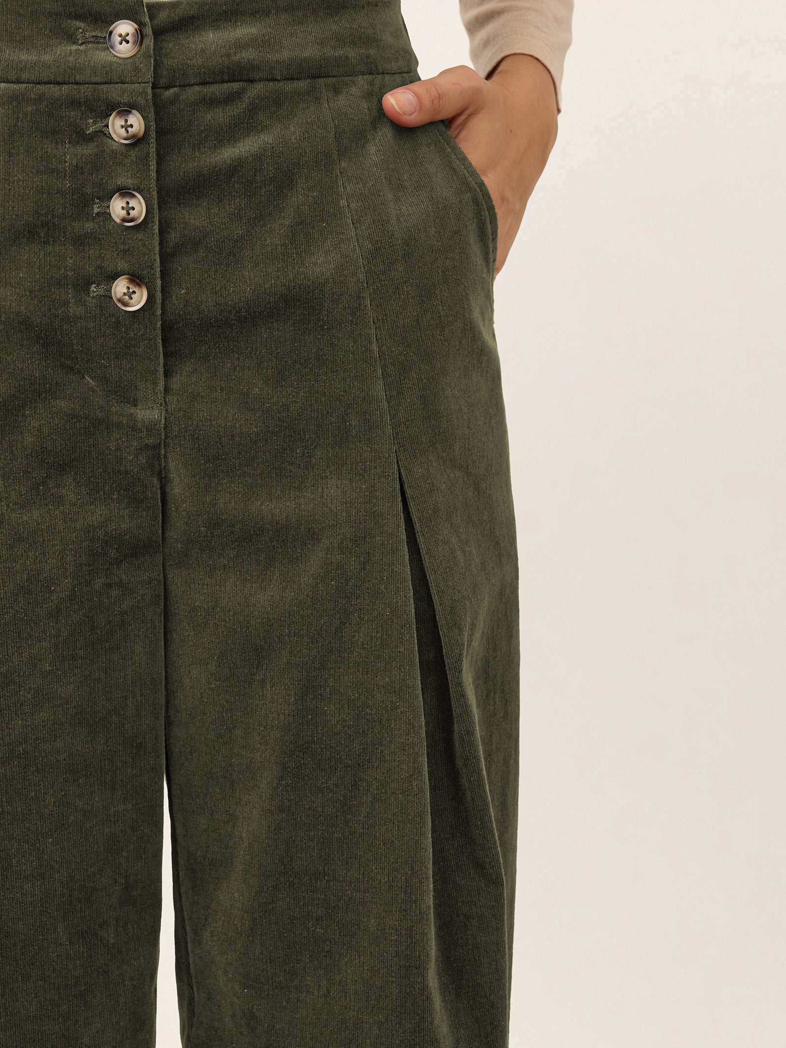 Adjustable Button High Waist Tapered Ankle Pants ISOLABEL product image