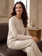 Wool Accordion Pleat Long Sleeve Top ORABEL