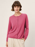100% Extra-Fine Merino Wool Buttoned Knit Cardigan CAYLA by LINTICO for women