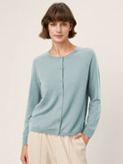 100% Extra-Fine Merino Wool Buttoned Knit Cardigan CAYLA by LINTICO for women