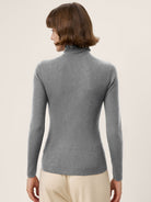 100% Extra-Fine Merino Wool Turtleneck Knit Sweater JOLENE by LINTICO for women