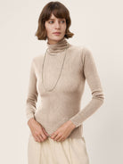 100% Extra-Fine Merino Wool Turtleneck Knit Sweater JOLENE by LINTICO for women