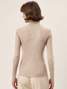 100% Extra-Fine Merino Wool Turtleneck Knit Sweater JOLENE by LINTICO for women