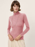 100% Extra-Fine Merino Wool Turtleneck Knit Sweater JOLENE by LINTICO for women