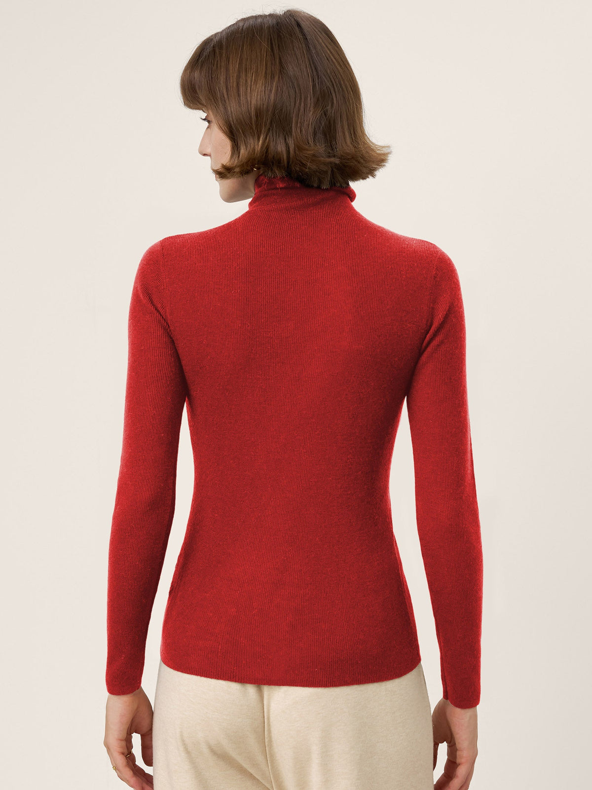 100% Extra-Fine Merino Wool Turtleneck Knit Sweater JOLENE by LINTICO for women