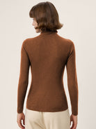 100% Extra-Fine Merino Wool Turtleneck Knit Sweater JOLENE by LINTICO for women