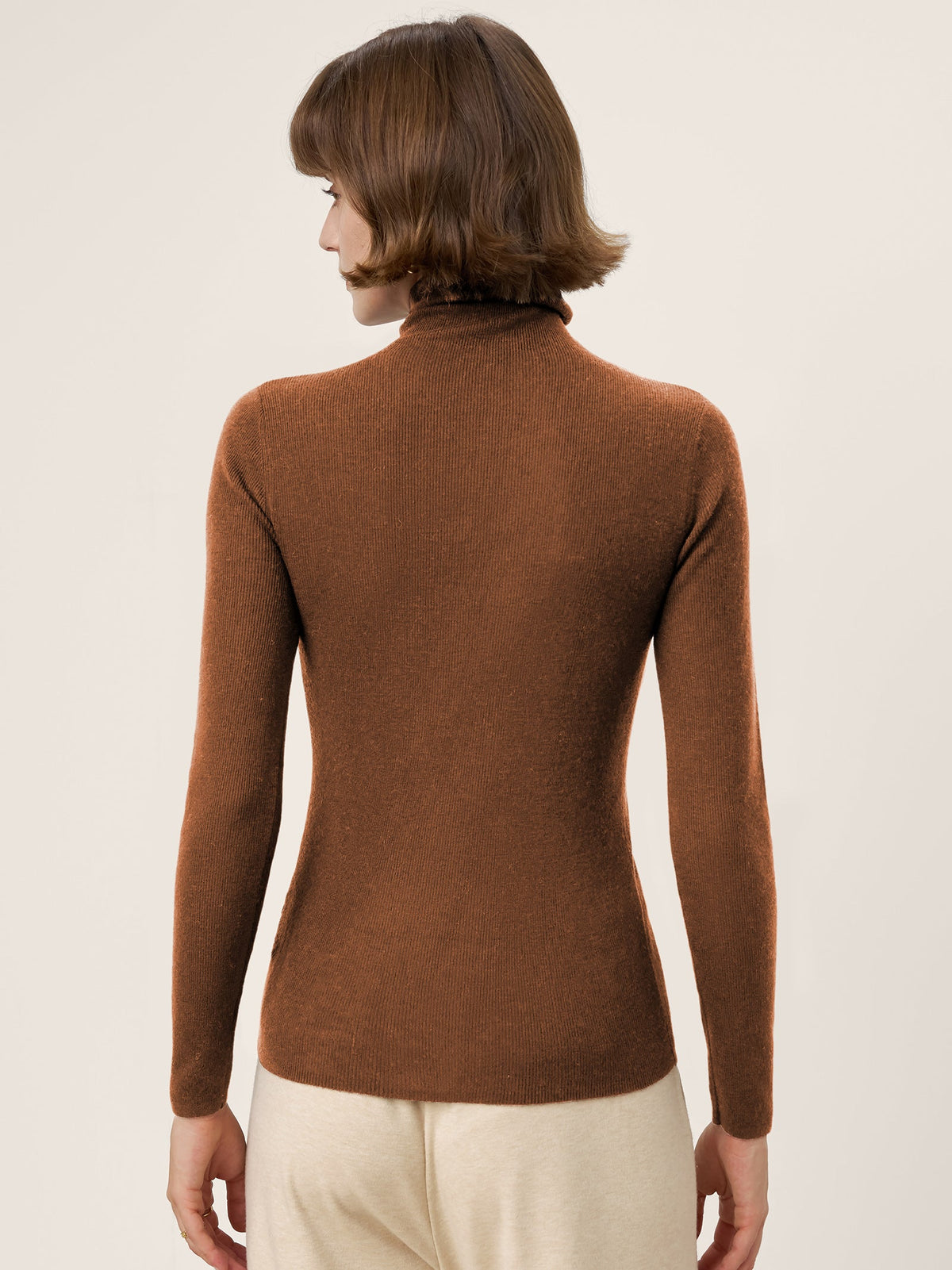 100% Extra-Fine Merino Wool Turtleneck Knit Sweater JOLENE by LINTICO for women