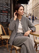 Linen Yarn Dyed Check Piped Long Sleeve Shirt AMARANTA