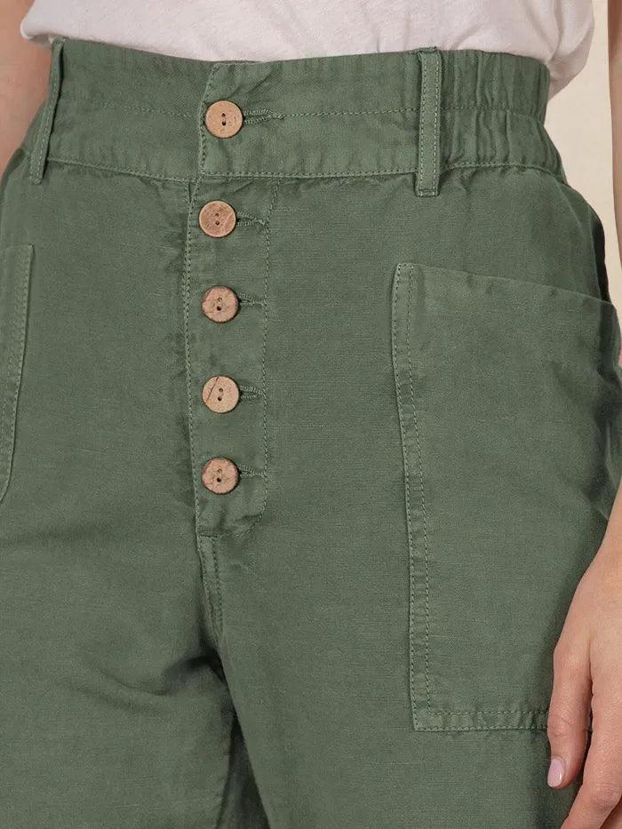 HEIDI Linen Simple Button Fly Trousers