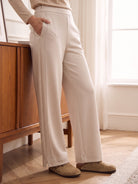 Wool Mid Rise Sculpted Seam Straight Leg Pants RAVELLA