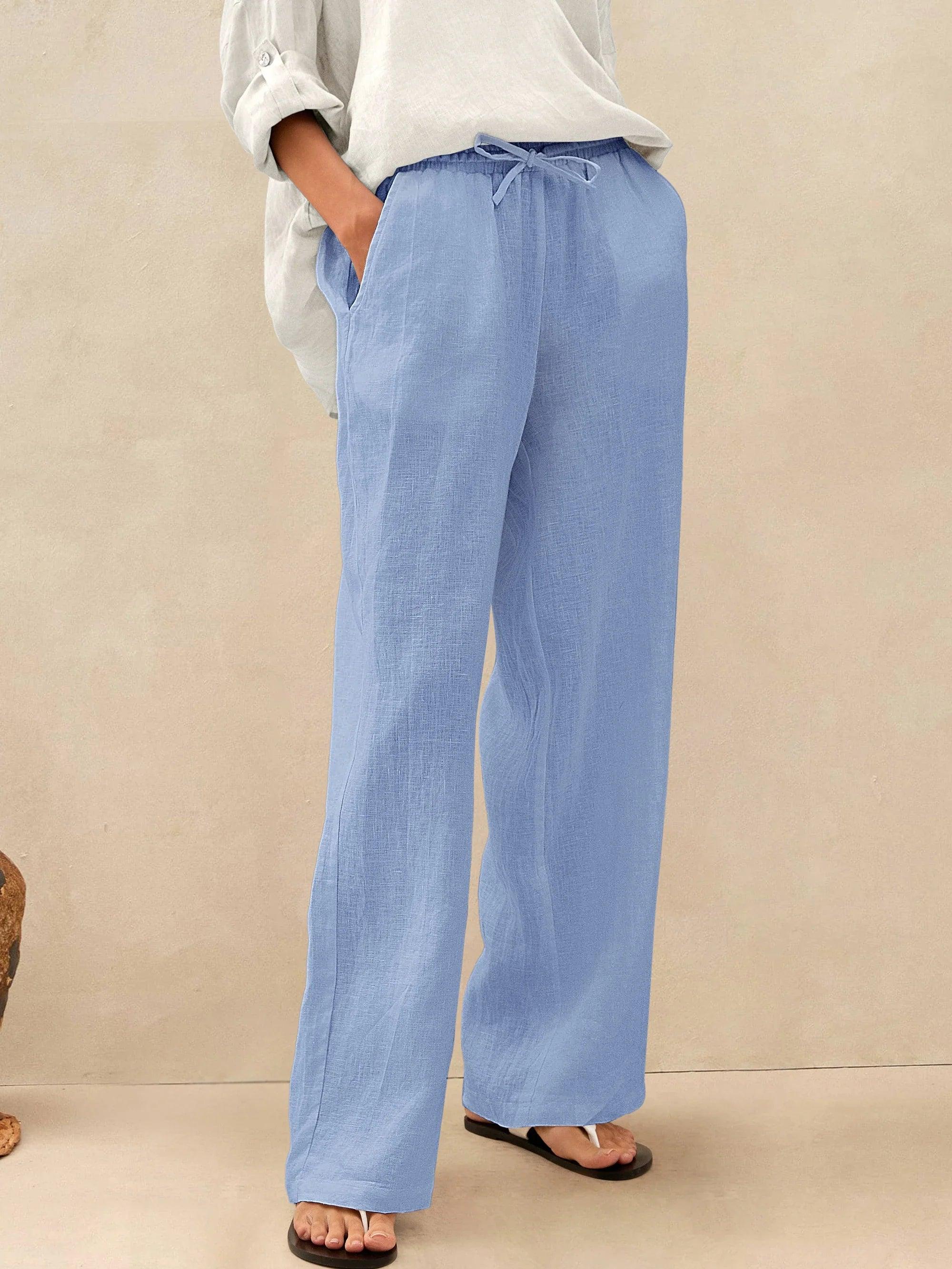 LYON cerulean linen classic pants