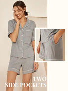 Short Sleeve Bamboo Viscose Pajama Set ODESSA - LOUNGEWEAR-Bamboo Viscose PJS
