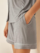 Short Sleeve Bamboo Viscose Pajama Set ODESSA - Cloud Grey / Bottoms / S - LOUNGEWEAR-Bamboo Viscose PJS