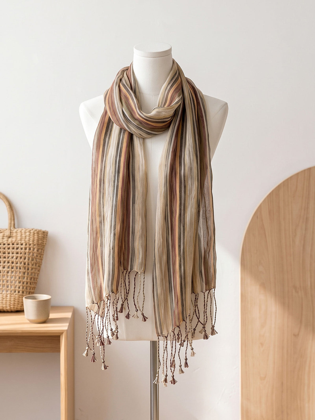 Textured Linen Lightweight Wrap Scarf product image