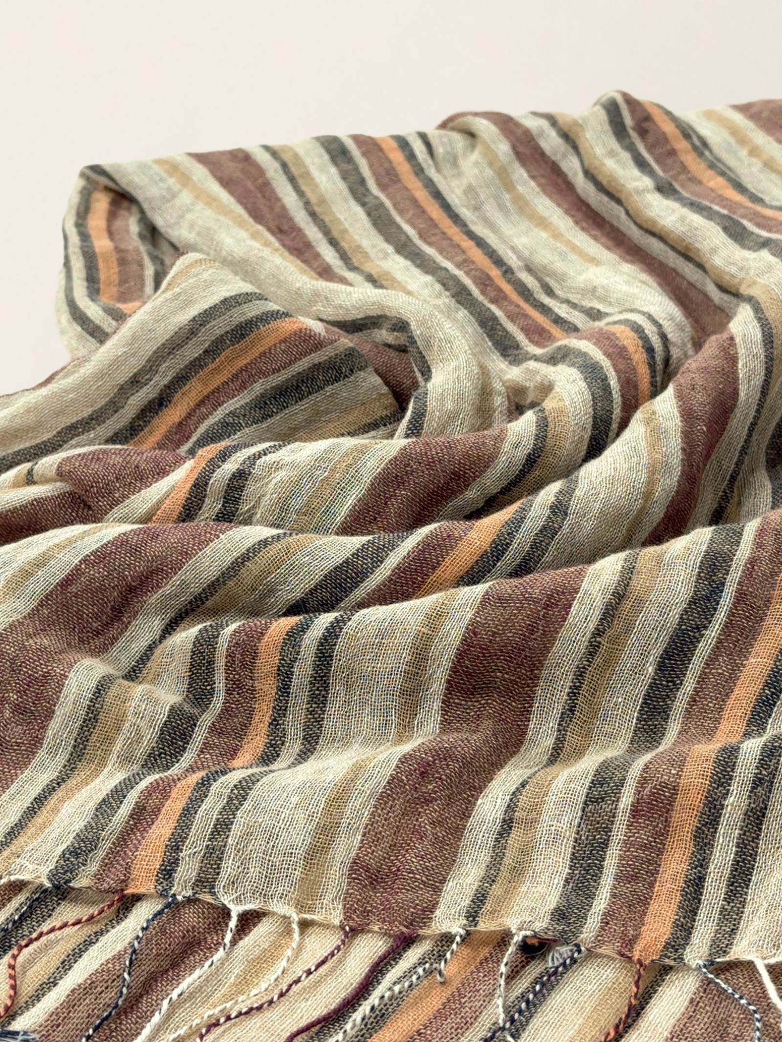 Textured Linen Lightweight Wrap Scarf by LINTICO