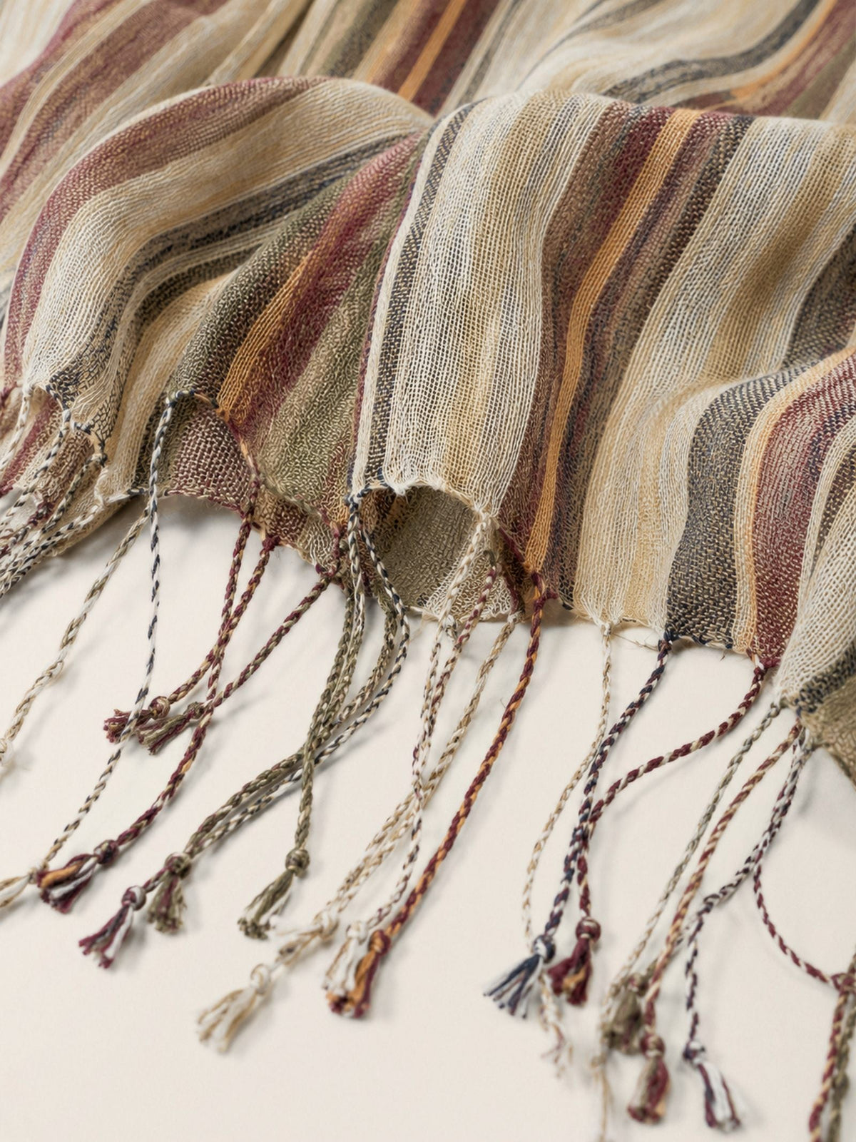 Textured Linen Lightweight Wrap Scarf by LINTICO