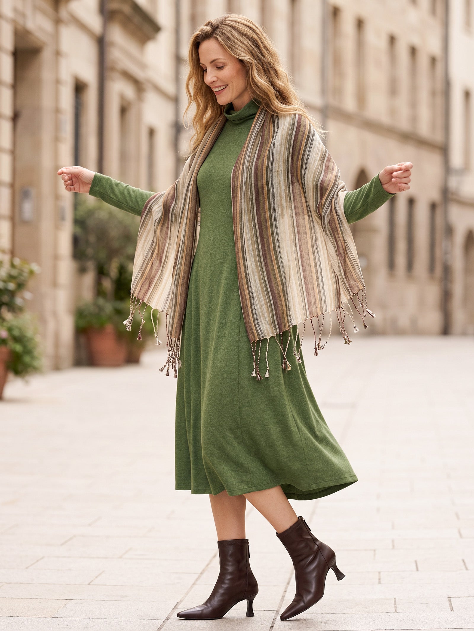 Textured Linen Lightweight Wrap Scarf product image