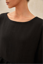 100% Linen A-Line Midi Dress VALENCIA - DRESSES-Linen