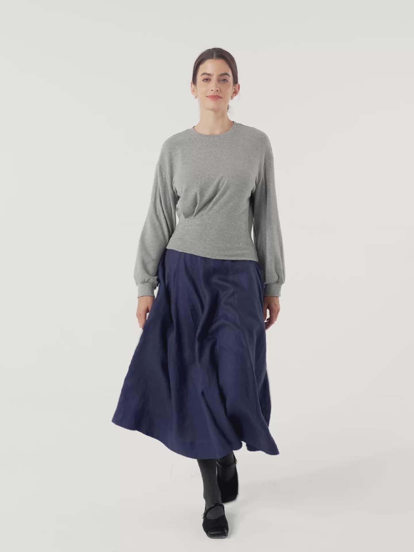 Asymmetric Ruched Stretch Knit Top CALLIOPE – LINTICO-UK